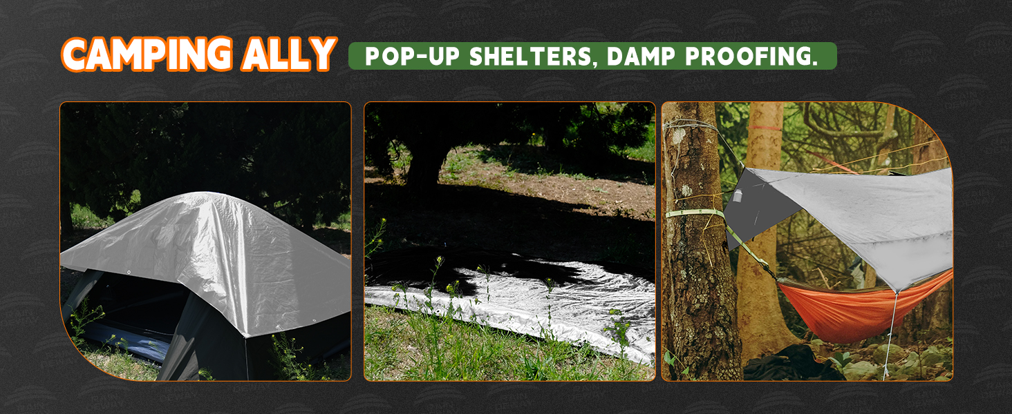 To be a ground cloth for tent or Easy to tarp up your tent; surface for your implements or plants;