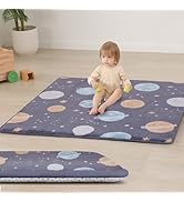 Baby Play Mat for Floor,1.3" Thick Cushioned Playpen Mat 50"x50",Extra Soft Elasti-Foam,Water Rep...