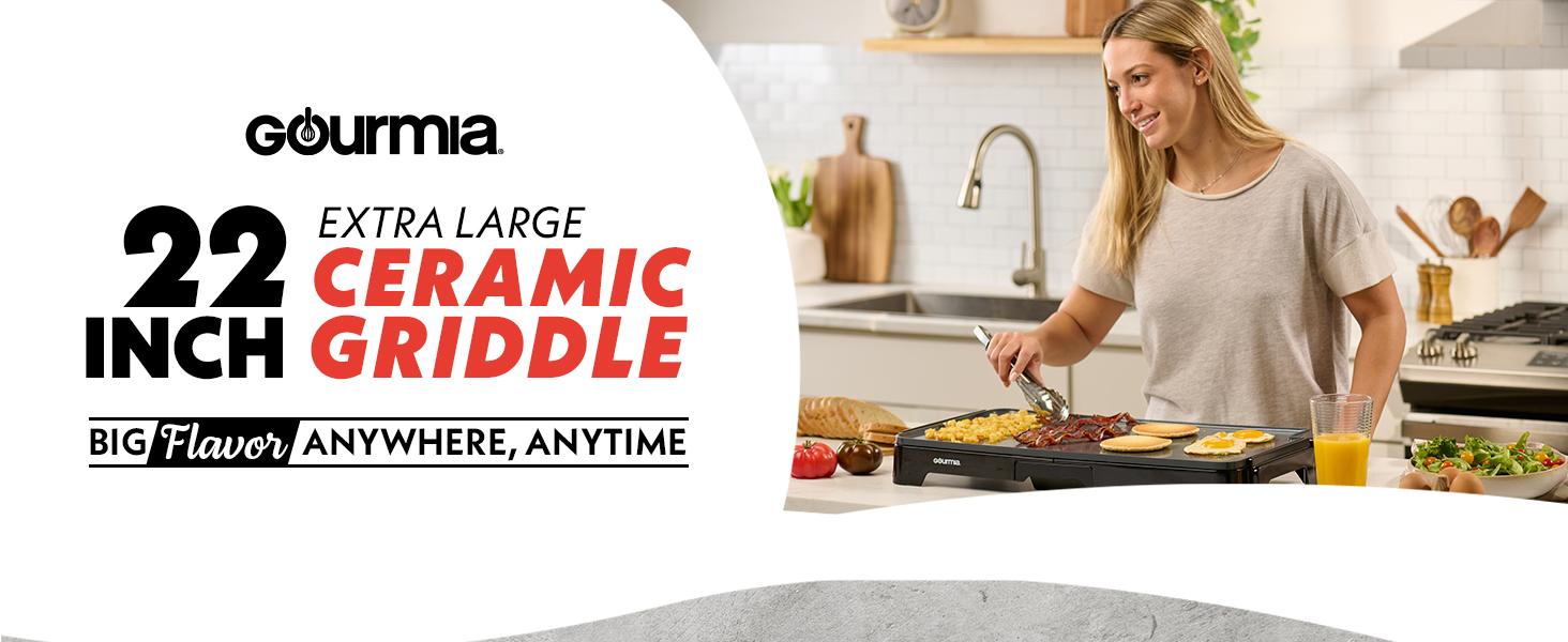 extra large 22in non stick griddle gourmia