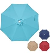 HealSmart 9' Patio Umbrella Replacement Canopy Cover with 8 Ribs, Outdoor Table Market Yard Umbre...