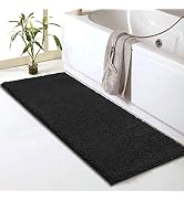 Bathroom Rug Mat Non Slip Black Bath Runner Rugs for Bathroom Tub and Sink - Fluffy Soft, Ultra A...