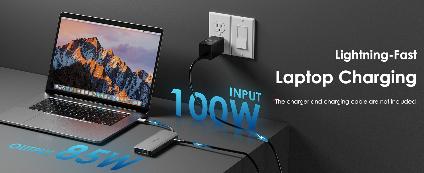 USB 3.0 Ultra HD/4K Triple Display Docking Station 100W PD Charging