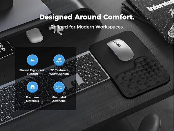 ergonomic mouse pad with wrist rest