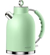 Electric Kettle ASCOT, Tea Kettle Hot Water Kettle Stainless Steel Kettle 1.6L 1500W Retro Tea He...