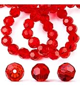 Dowarm 100 Pieces 8MM Round Crystal Glass Beads for Jewelry Making, Faceted Rondelle Crystal Bead...