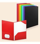 ONEKEEP 8 Pack Plastic folders with Pockets – 2-Pocket Document Folders with 2 Corner Protectors ...