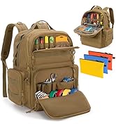 Rexmica Tool Bag Backpack for Men with 3 Tool Pouches, Heavy-Duty Tool Storage Organizer Bag with...