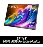MINIX Portable Monitor 16" FHD 1200P,IPS,Touch Screen,USB-C, HDMI,Stereo,Eye Care, Flicker Free, ...