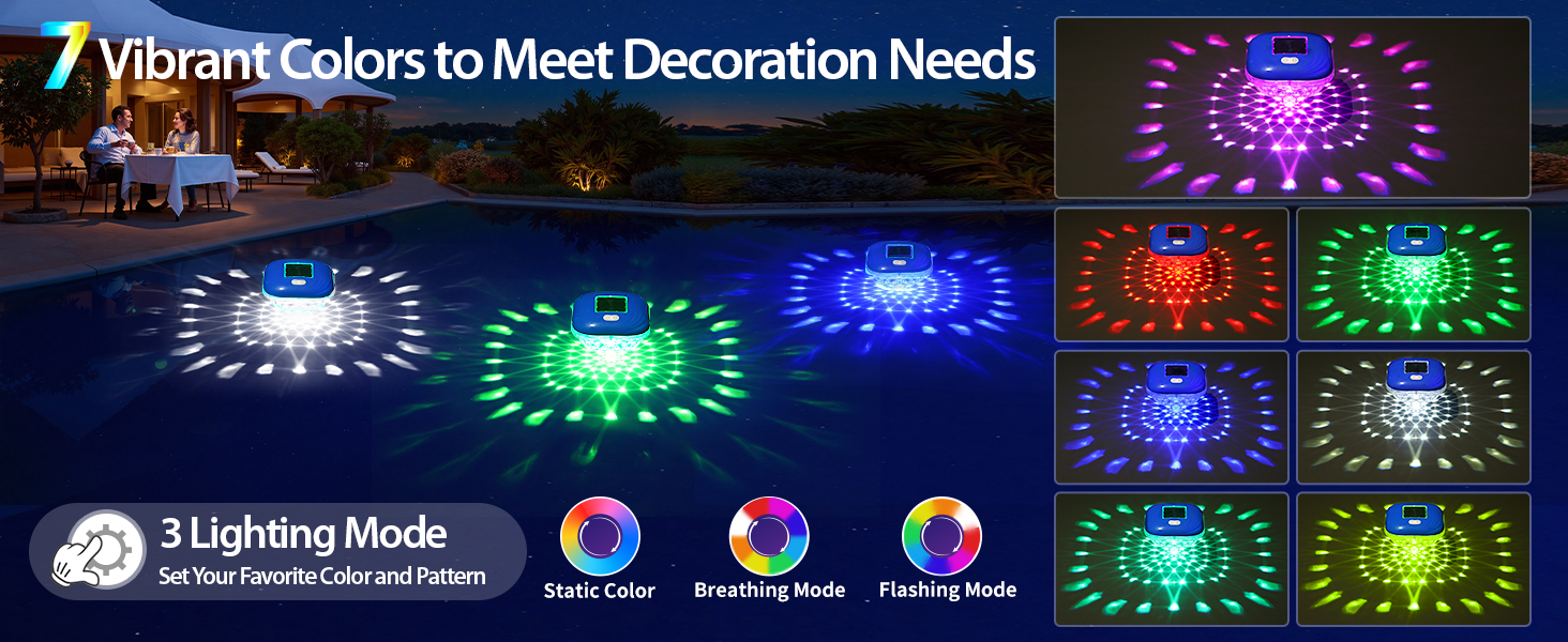 floating solar pool lights