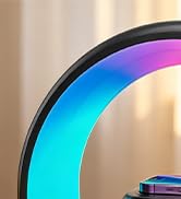 Smart LED Table Lamp with Wireless Charger, RGB Night Light, Bluetooth Speaker, Sunrise Alarm Clo...