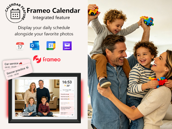 FRAMEO 10.1 Inch Smart WiFi Digital Photo Frame Digital Picture Frame Digital Calendar