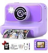 Kids Camera Instant Print, Christmas Birthday Gifts for Girls and Boys, 1080P HD Video Digital Ki...