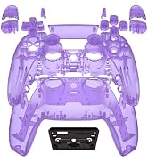 eXtremeRate Full Set Shell with Buttons Touchpad Cover, Clear Atomic Purple Custom Replacement De...