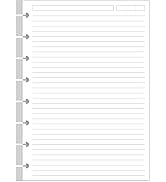 Junior Size Lined Refill Paper, 8-Disc Discbound Ruled Filler Paper, 100Sheets / 200Pages Loose-L...
