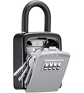 Puroma Key Lock Box, 4-Digit Combination Key Storage Lockbox, Portable Wall Mounted Security Lock...