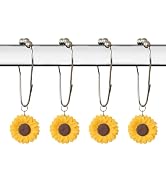 Sunflower Shower Curtain Hooks Shower Curtain Hooks Rustproof Stainless Steel Decorative Shower C...