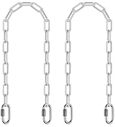 SELEWARE 2 Pack Hanging Swing Chains Kit, 40 Inch Plastic Coated Hanging Chains with 4 Carabiners...