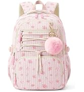WOBAGMEN Corduroy Backpack for Kids Girls,Cute Aesthetic School Backpack with Multi-Pocket,Lightw...