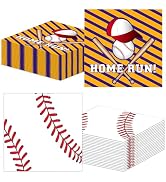 40 Pieces Baseball Napkins,6.5 x 6.5 Inches Disposable Baseball Pattern Luncheon Napkin Cocktail ...