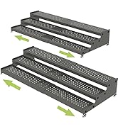 Jojocross Metal Spice Rack Organizer for Cabinet, 3 Tier Expandable Spice Storage shelf, Great fo...