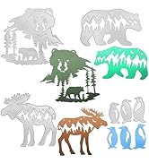 4 Set Christmas Die Cuts for Card Making, AFUNTA Polar Bear Elk Metal Die Cuts Wolf Penguins Card...