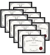 CRUGLA 8.5x11 Picture Frame Set of 11, Certificate Diploma Photo Frame 8.5 by 11 for Wall or Tabl...