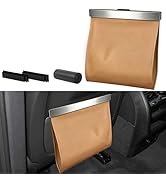 COZILO Leather Car Trash Can with Smart LED Light & Magnetic Closure,Leak-Proof, Odor-Lock Car Ga...