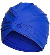 Ewanda store Colorful Pleated Extra Large Nylon Cloth Swim Cap for Women Swimming,Swimming Cap Co...