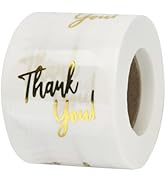 joycraft 500Pcs Thank You Stickers, 1.5 inch Gold Thank You Stickers for Small Business, Paper Se...