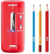 AFMAT Electric Pencil Sharpener, Fully Automatic Pencil Sharpener, Auto in & Out, Rechargeable Ha...