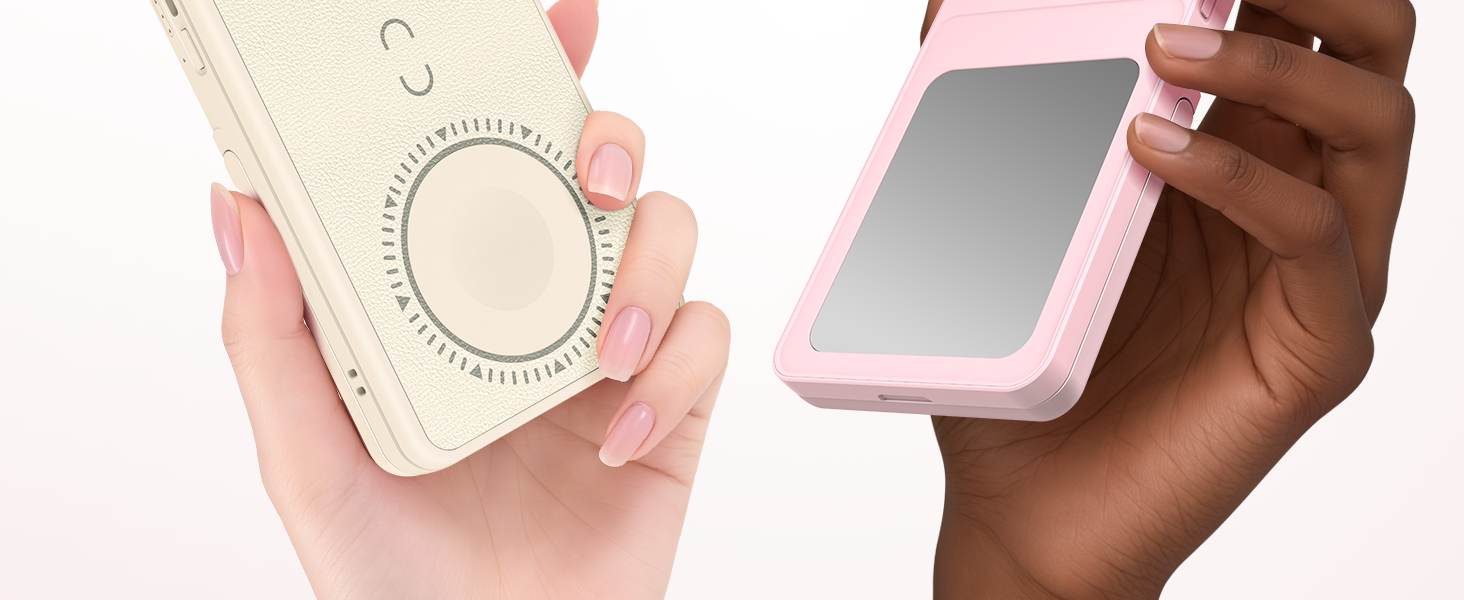 Magnetic Wireless Power Bank with LED Makeup Mirror