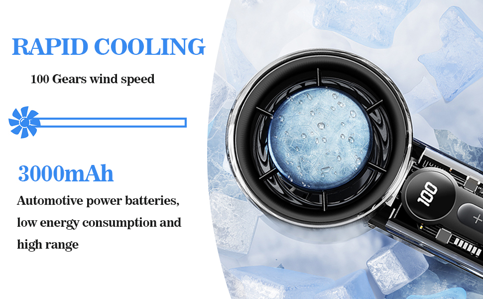 Personal Fan with Ice Cooler and LED Display