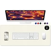 Niniubye Heated Desk Pad, 31.5" x 13" Leather Non-Slip Warm Desk Pad, Large Mouse Mat with 3 Leve...