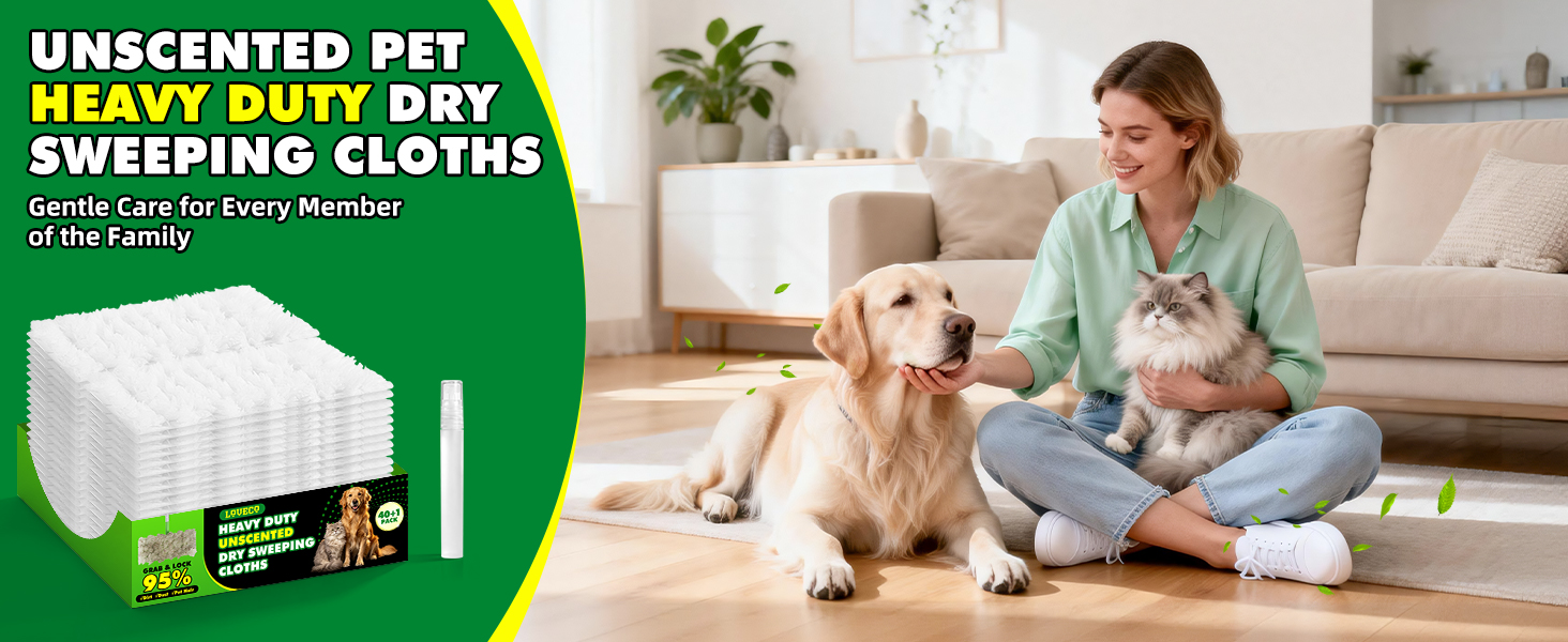 Dry Mop Pads for Swiffer Sweep and Mop, Heavy Duty Pet Dry Sweeper Refills
