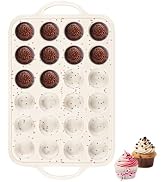 Fimary Silicone Mini Muffin Pan With Metal Reinforced Frame - 24 Cups Durable Silicone Cupcake Pa...