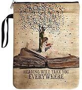 Reading Will Take You Everywhere Book Sleeve for Girls - Book Club Gifts Waterproof Book Cover | ...