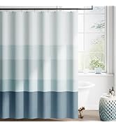 jinchan Ombre Ocean Blue Striped Shower Curtain Waterproof Fabric Shower Curtains for Bathroom Gr...