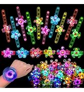 24PCS LED Light Up Fidget Spinner Bracelets Party Favors Bulk for Kids 4-8 8-12 Easter Egg Filler...
