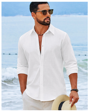 mens cotton linen shirt