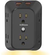 Multi Plug Outlet Surge Protector with Night Light, 6 Outlet Splitter with 4 USB Ports (2 USB C),...