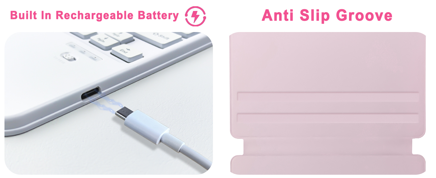 Samsung A9+ Rotating Case+Touch Keyboard(Pink)-7