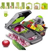 COMUSTER Vegetable Chopper Mandoline Slicer Cutter Chopper 14 in 1 Interchangeable Blades,Veggie ...