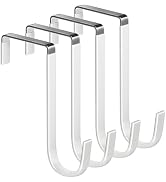 Mars-Rock Over The Door Metal Hooks with Plastic Coating 5.5" Fit 0.5" to 2" Wide Door 4 Pcs Heav...