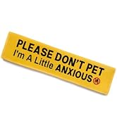 Please Don't Pet I'm Anxious Dog Leash Sleeve - Funny Yellow Alert Sleeve Wrap, Do Not Pet Patch,...