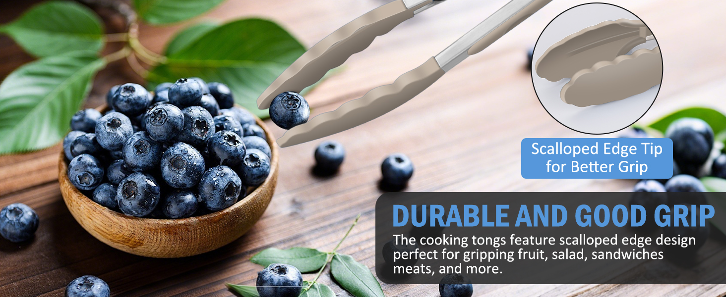 soft silicone tip tongs, kitchen tongs with silicone tips