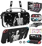 Gurgitat 9in1 Skull Skeleton Switch Case for Nintendo Switch Carrying Cases & Storage Accessories...