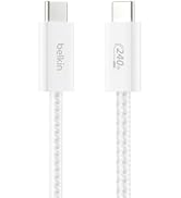 Belkin USB C to USB C Cable, 3.3ft, 240W - Type C Charger, iPhone Charger Cord, Soft, Braided, Fl...