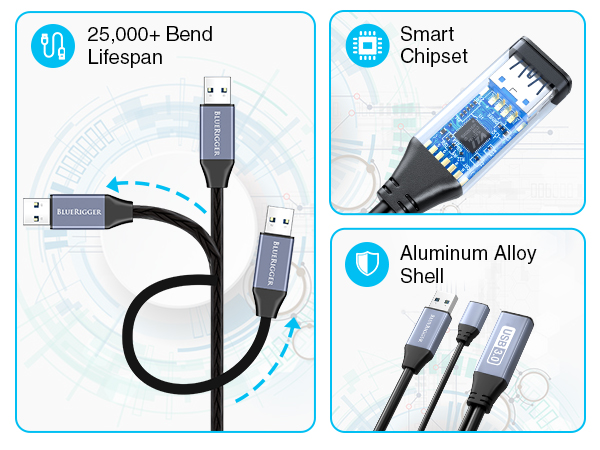 usb 3.0 cable usb extension short extension cord high speed usb extension cord bluerigger cable 10ft