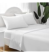 ILAVANDE White Queen Sheets Set 4 Piece,Hotel Luxury Super Soft 1800 Series Microfiber Queen Bed ...