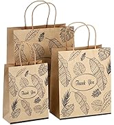 Yesland 80 Pack Kraft Paper Bags - Thank You Paper Bags with Handles Bulk Paper Shopping Bags - B...